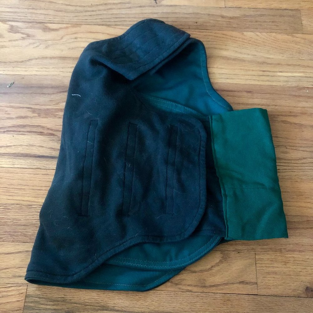 Forest green fleece dog jacket, M